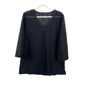 MARIO Serrani mesh swim suit coverup top size Medium black